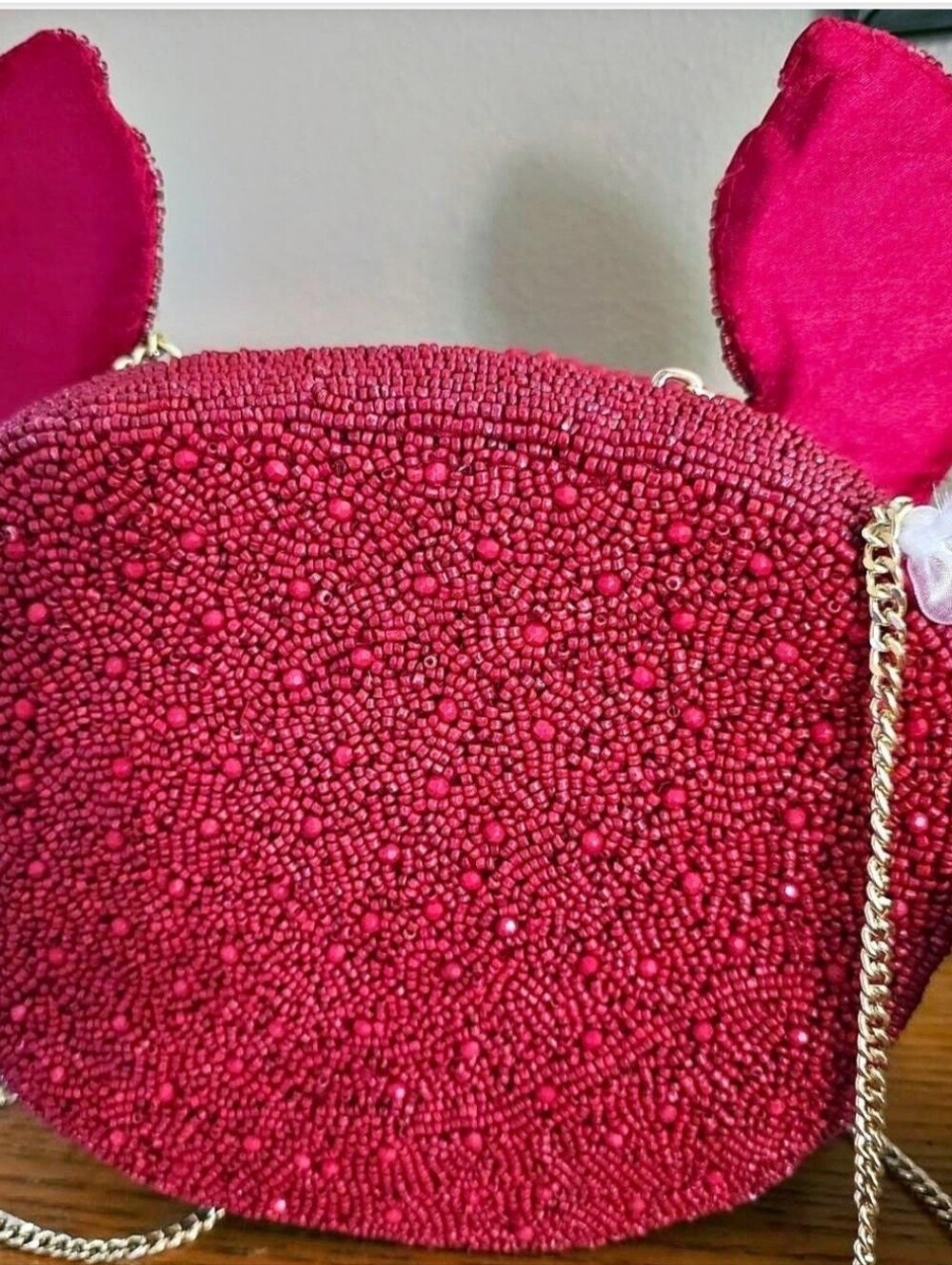 Handcrafted in India Red Crab Gold Eyes Beaded Crossbody Bag Tiktok Viral - Picture 3 of 7